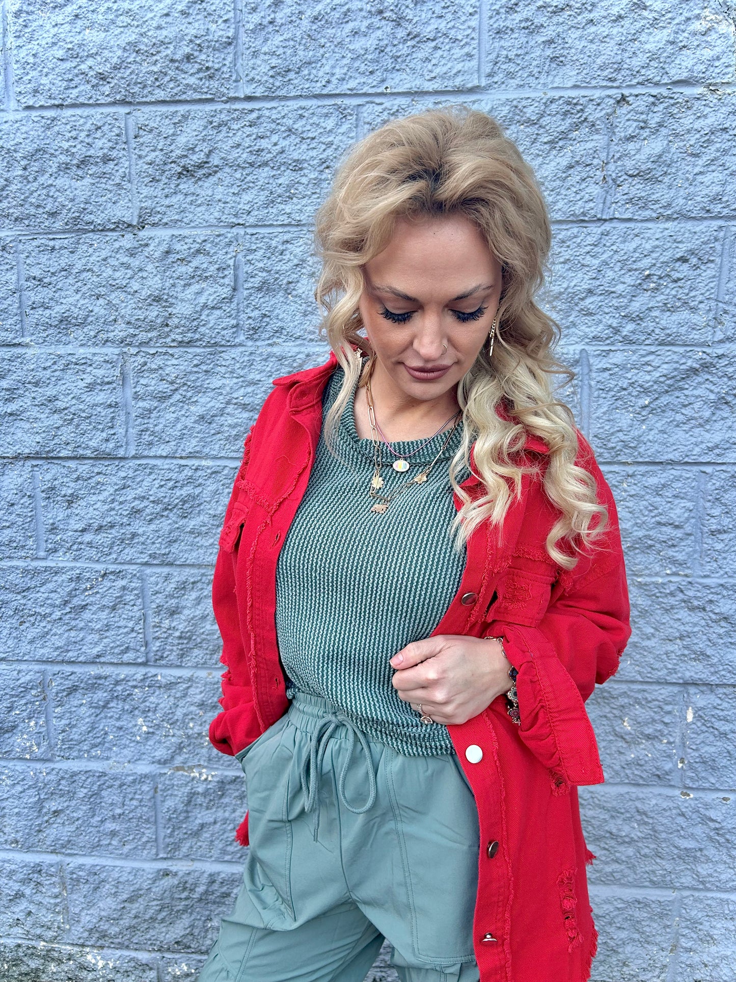 Red Jean Jacket
