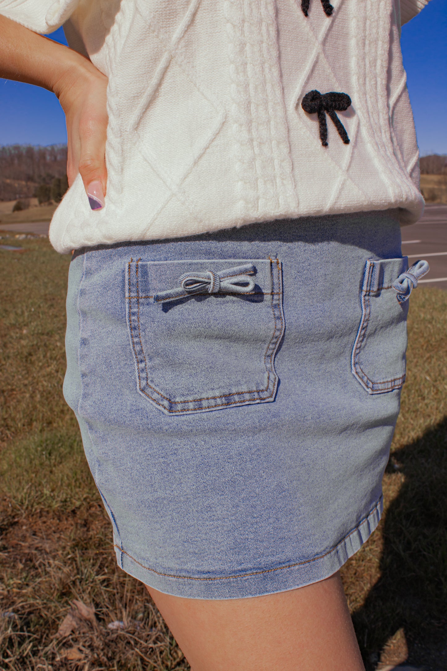 Denim Bows Skirt