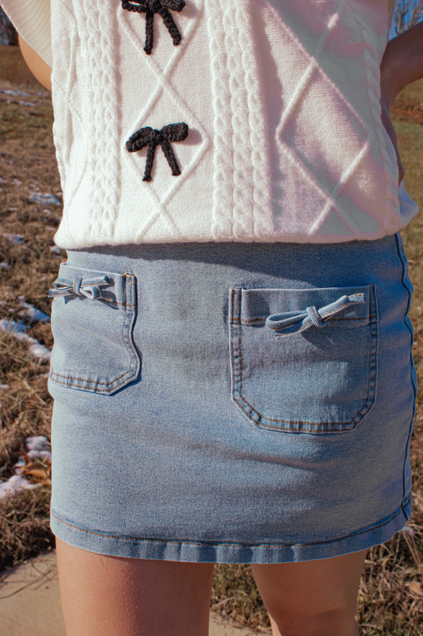 Denim Bows Skirt