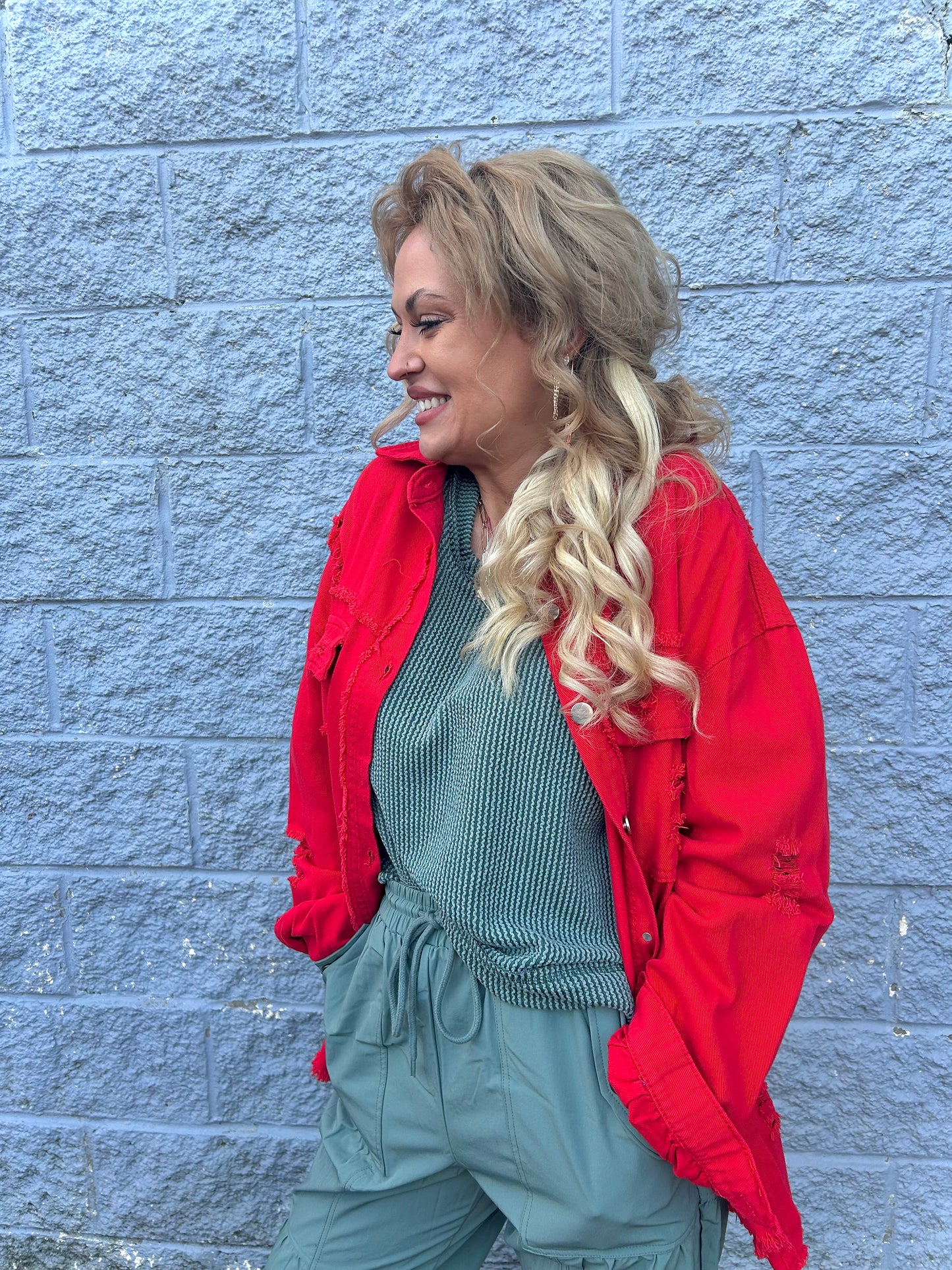 Red Jean Jacket