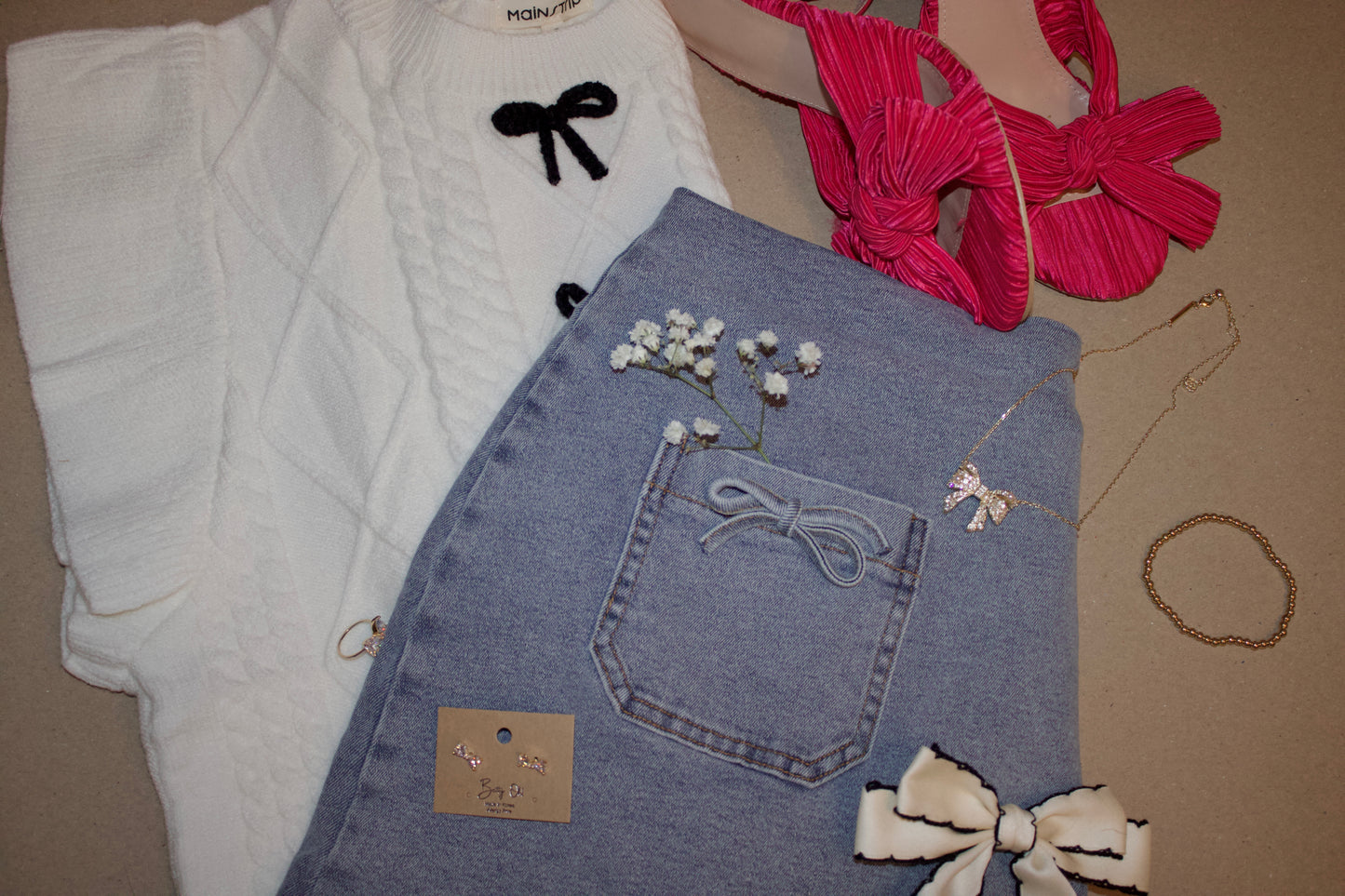 Denim Bows Skirt
