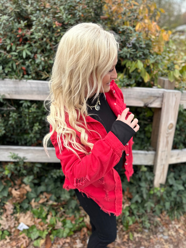 Red Jean Jacket