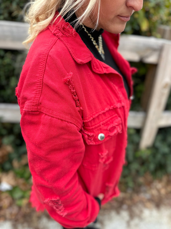 Red Jean Jacket